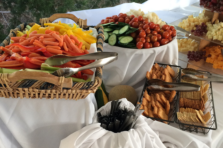 Fresh fruit and cheeses - wedding reception
