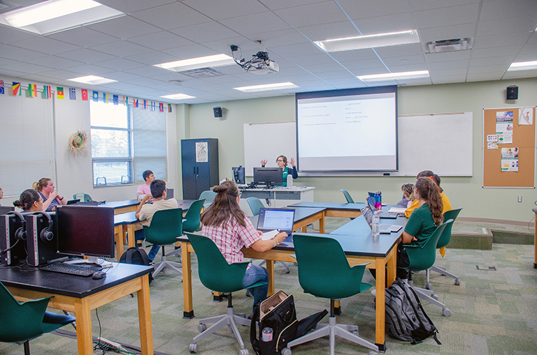 A photo of students attending the ENMU Language Lab