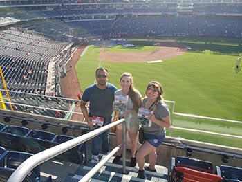 dr camarillo with students at game