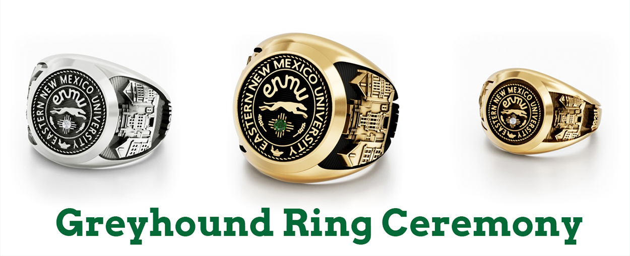 ENMU Greyhound Ring Ceremony with picture of rings