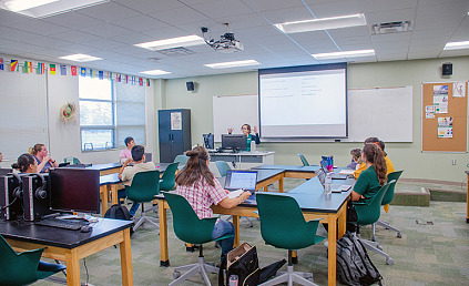 A photo of students attending the ENMU Language Lab